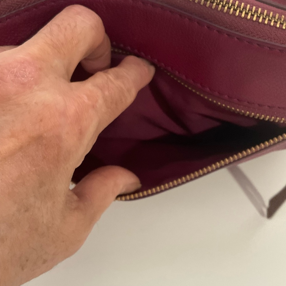 Fossil Fuchsia Leather Multi Pocket Crossbody Bag - Picture 7 of 16